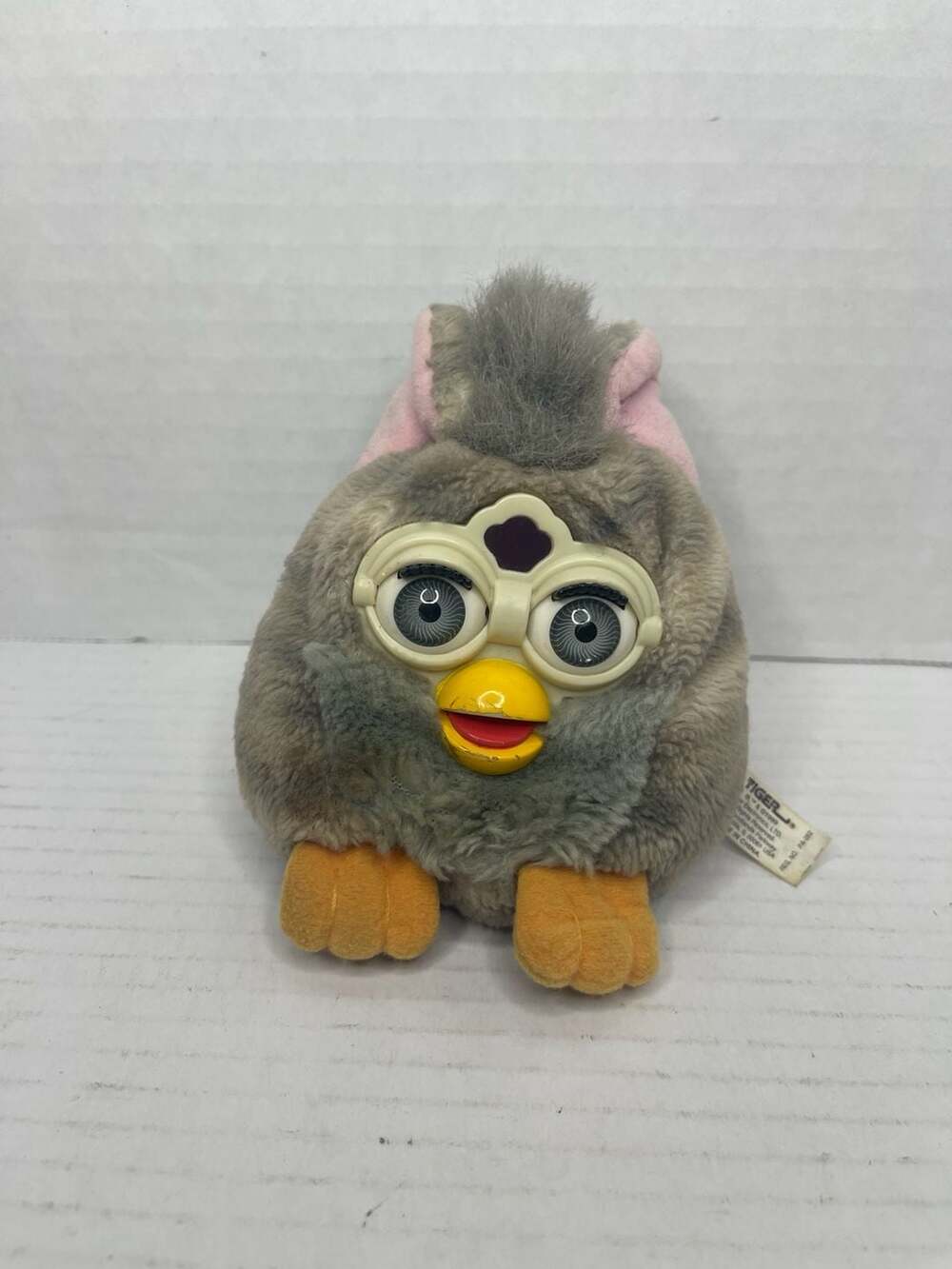 1999 Vintage Tiger Electronics Furby Buddies Grey Plush Toy